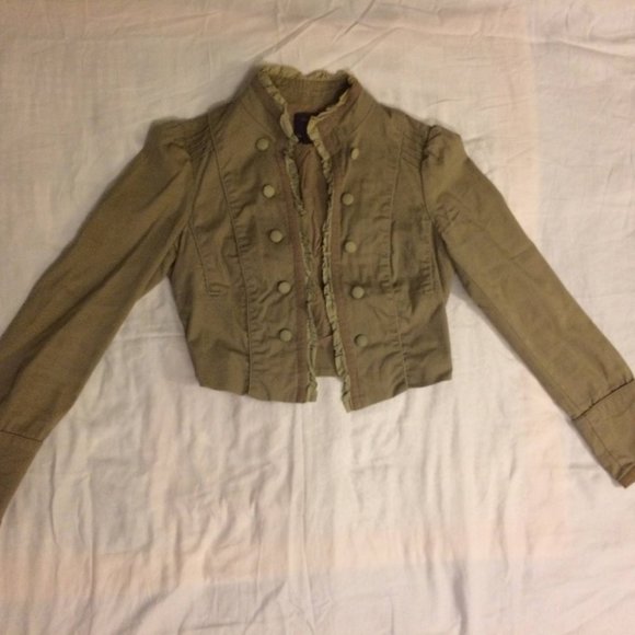 Forever 21 High Collar Jacket with Subtle Ruffles - Picture 1 of 2